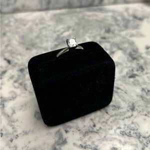 14k White Gold Ring with Cushion Diamond